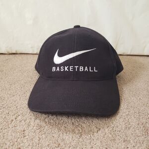 Vintage 90s Nike Basketball Embroidered White Tag Adult Black Snapback Hat Cap